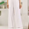 Dhiyona FL Women's White Cotton Solid Palazzo