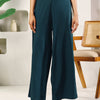 Dhiyona FL Women's Teal Green Cotton Solid Palazzo