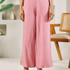 Dhiyona FL Women's Light Pink Rayon Solid Palazzo