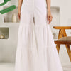 Indyancart FL Women's White Cotton Tiered Sharara