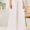 Dhiyona FL Women's White Cotton Solid Palazzo with Lace