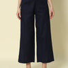 Dhiyona FL Women's Navy blue Cotton Solid Palazzo