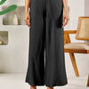 Dhiyona FL Women's Black Solid Rayon Straight Palazzo
