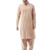 Men's Chiku Cotton Blend Straight Kurta Pyjama Set