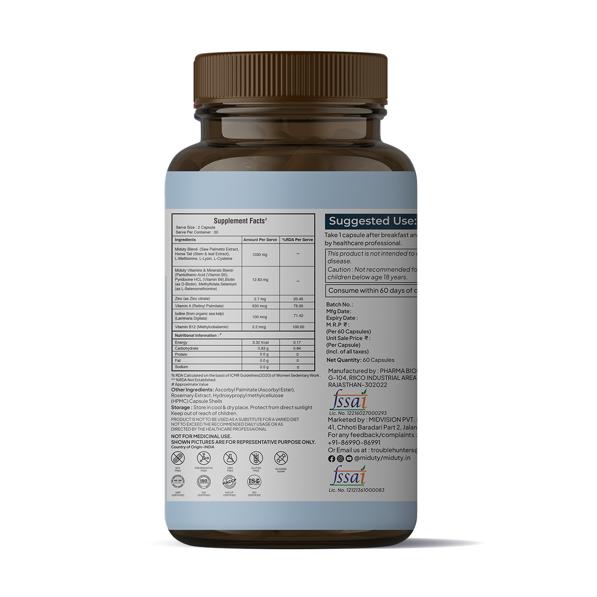 Miduty by Palak Notes Thick & Grow Capsules - Indyancart