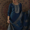 Dhiyona IE Ethnic Motifs Embroidered Thread Work Kurta With Trousers & Dupatta