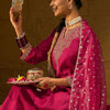 Indyancart IE Ethnic Motifs Yoke Design Straight Zari Liva Kurta with Trousers & Dupatta