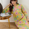 Dhiyona IE Floral Printed Straight Sequinned Pure Cotton Kurta With Trouser