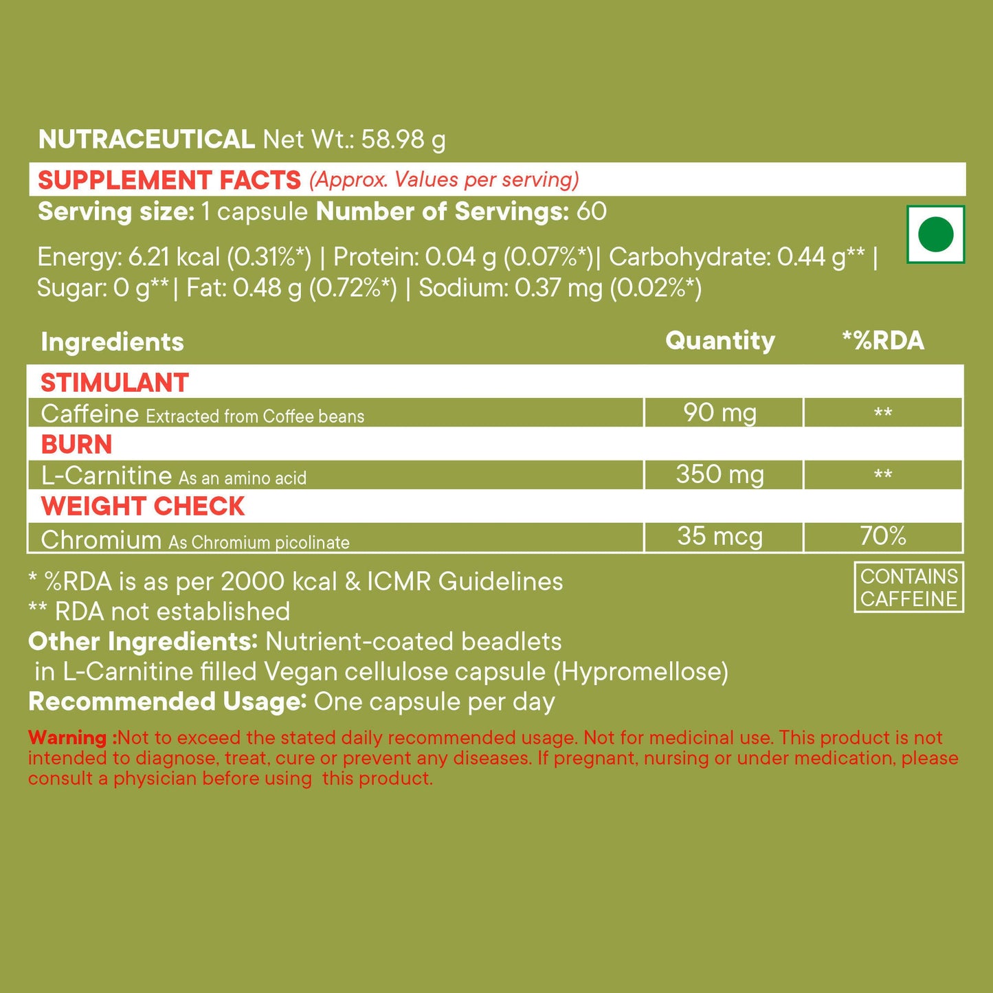 Wellbeing Nutrition Slow | Burn Capsules - Indyancart