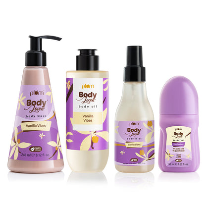 Plum Goodness Best of Vanilla Vibes Bath & Body Bundle by BodyLovin'
