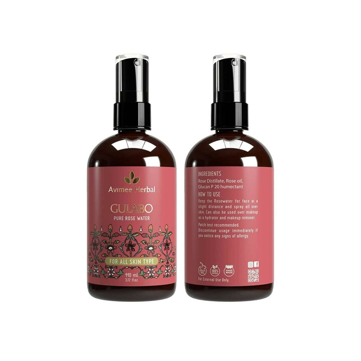 Avimee Herbal Gulabo Pure Rose Water Cleansing & Toning - Indyancart