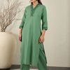 Dhiyona IE Women Ethnic Motifs Embroidered Sequinned Pure Cotton Kurta with Trousers