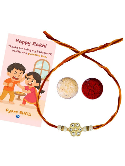 Anouk Thread Rakhi Greeting Card & Roli Chawal