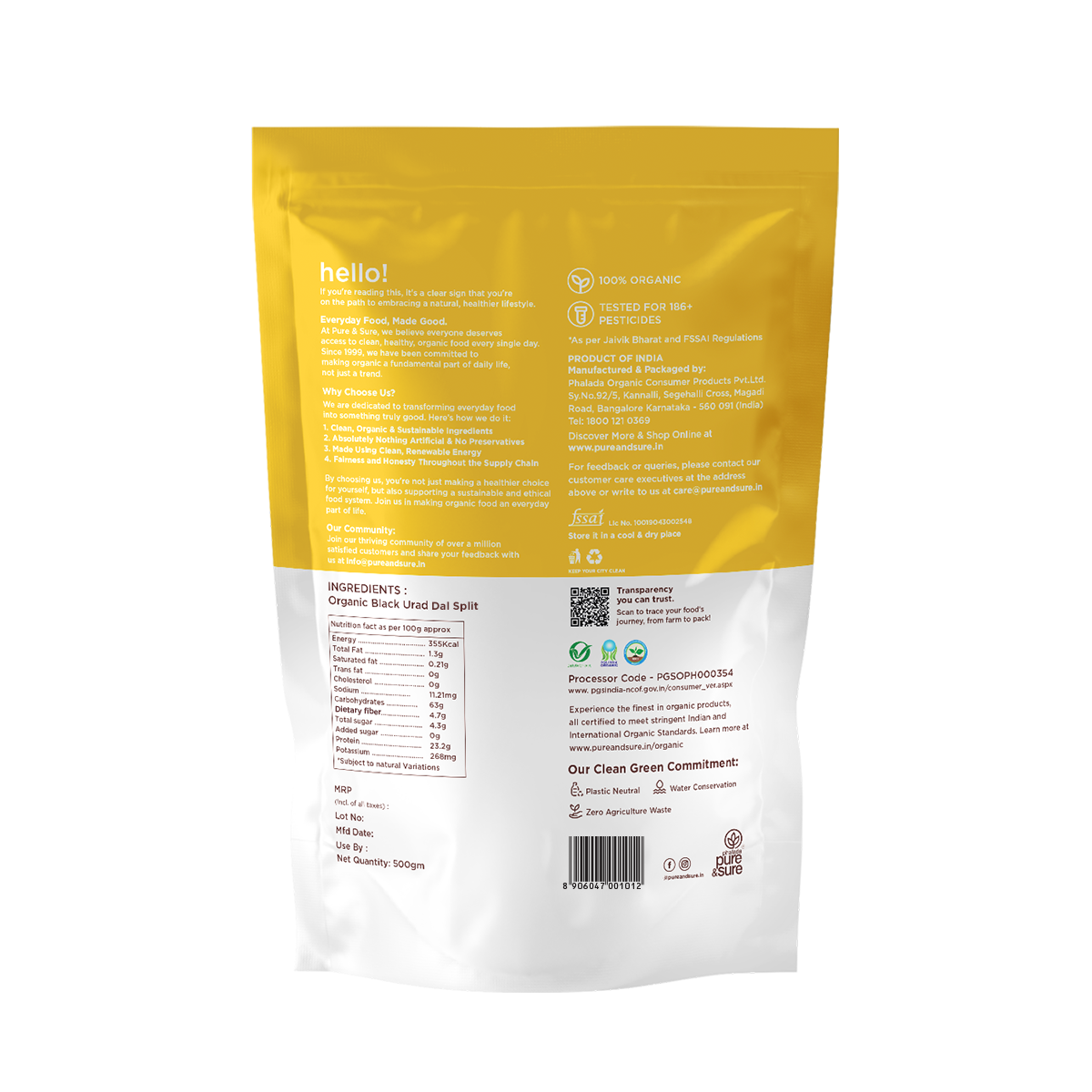 Pure & Sure Organic Black Urad Dal Split