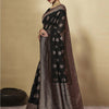 Dhiyona GR Women's GJ Black Berry Metal Black Zari Woven Design Cotton Blend Saree