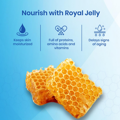 Bioessence Bio Essence Exfoliation Gel Cleanser with Royal Jelly, showing the gel cleanser tube and floral accents.
