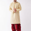 Men's Gold Silk Blend Straight Kurta and Dhoti Set