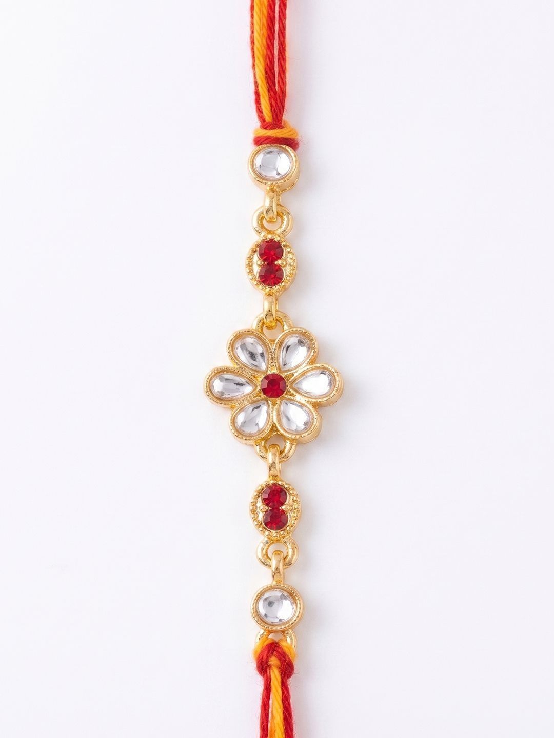 Anouk Set Of 2 Gold Toned Kundan Studded Bhaiya Bhabhi Rakhi