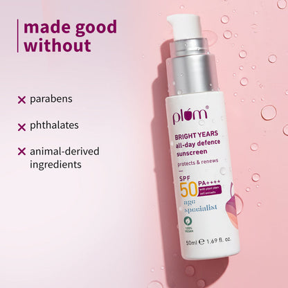 Plum Goodness Bright Years All-Day Defence SPF 50 PA++++ Sunscreen