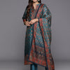 Dhiyona VA Women'sFloral Printed Mandarin Collar Chanderi Silk Kurta With Trousers & Dupatta