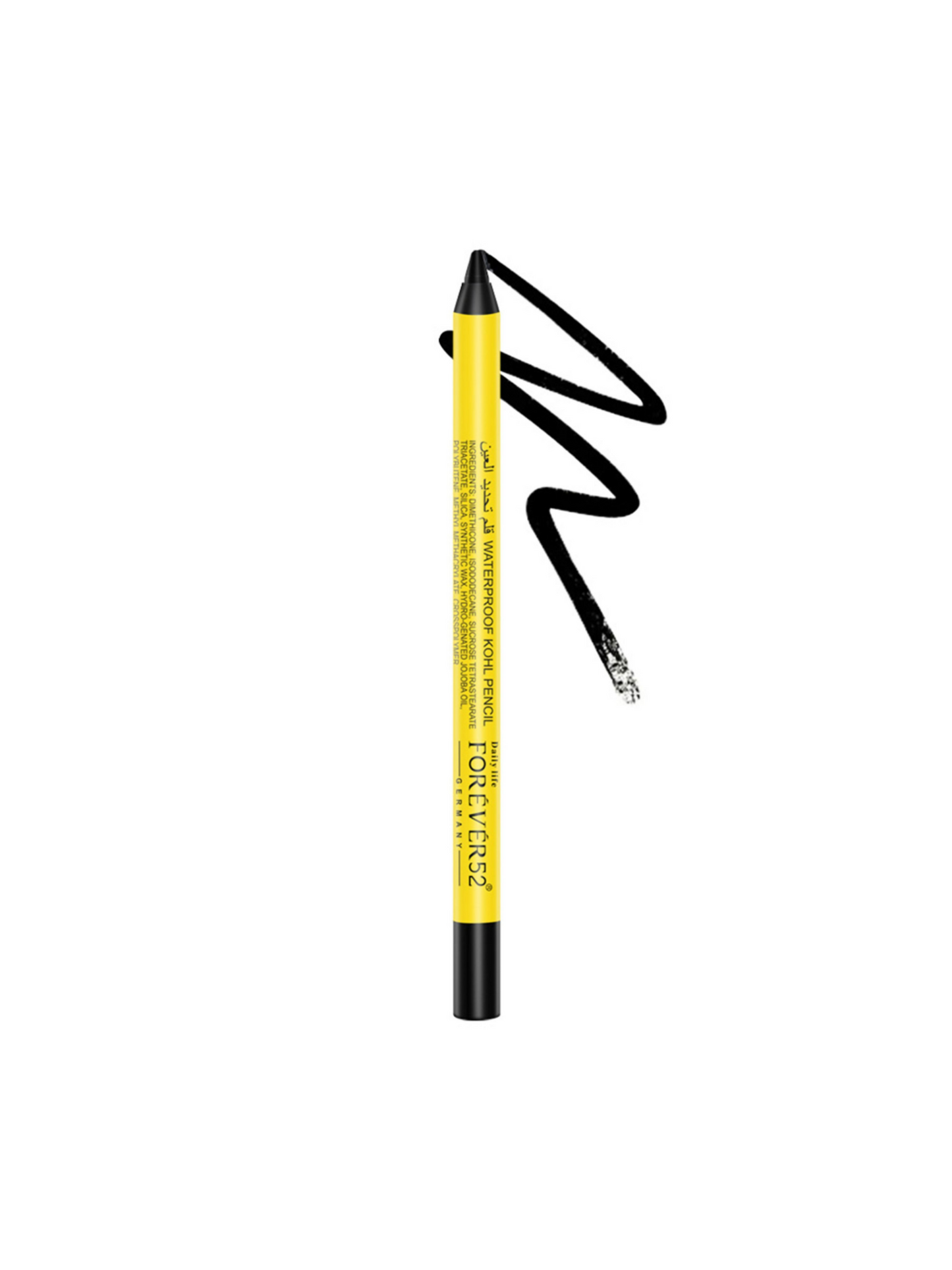 Daily Life Forever52 Waterproof Kohl Pencil Kajal in black, with sharpened tip and sleek packaging.