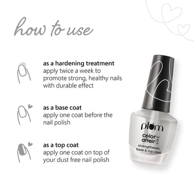 Plum Goodness Color Affair 3-in-1 Strengthener, Base & Top Coat
