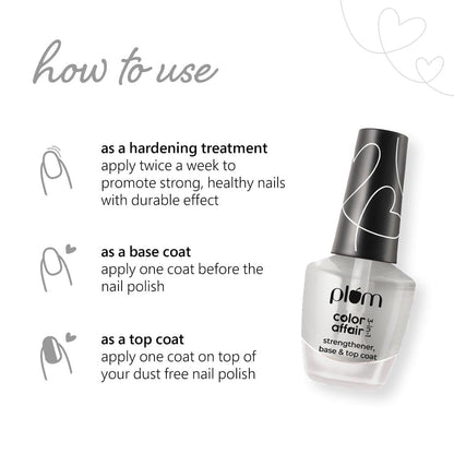 Plum Goodness Color Affair 3-in-1 Strengthener, Base & Top Coat