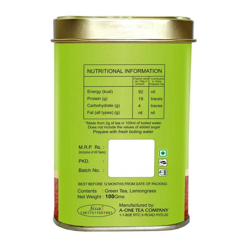 A-One Classic Premium Lemongrass Green Tea - Indyancart