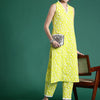 Dhiyona IE Printed Sleeveless Pure Cotton Tunic With Trouser