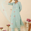 Indyancart IE Women Floral Embroidered Regular Mirror Work Kurta with Trousers & With Dupatta