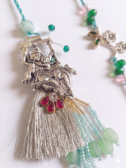 Anouk Set Of 2 Designer Religious Silver Toned Bhaiya Bhabhi Rakhi