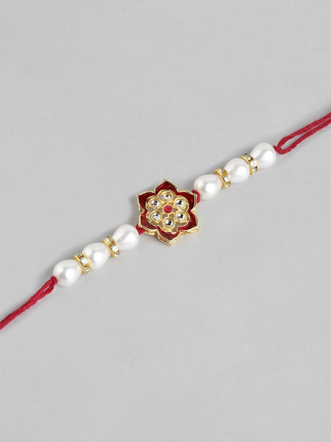 Anouk Unisex Set of 2 Beaded Bhai Bhabhi Rakhis With Roli & Chawal