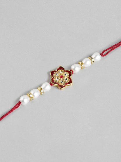 Anouk Unisex Set of 2 Beaded Bhai Bhabhi Rakhis With Roli & Chawal