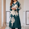 Dhiyona IE Floral Printed Sequinned A-Line Kurta With Salwar