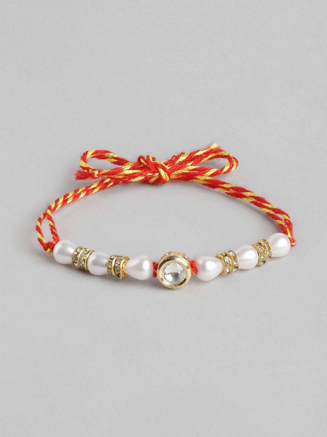 Anouk Unisex Set of 2 Beaded Bhai Bhabhi Rakhis With Roli & Chawal