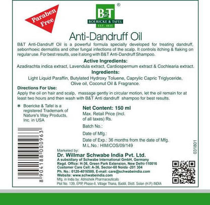 Boericke & Tafel Anti-Dandruff Oil - Indyancart