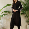 Dhiyona IE Embroidered V-Neck Three-Quarter Sleeves Tunic And Trousers