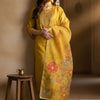 Dhiyona IE Floral Embroidered Thread Work Straight Kurta With Trousers & Dupatta