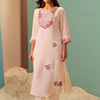 Dhiyona IE Women Floral Embroidered Regular Thread Work Kurta with Trousers
