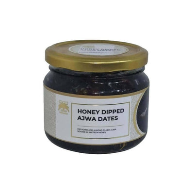 Ajfan Almond and Pistachio Stuffed Ajwa Dates Dipped in Saffron Honey