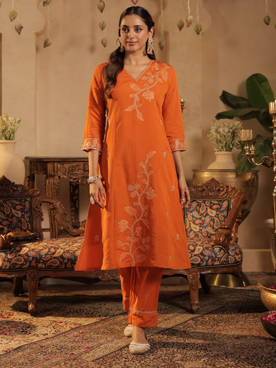 Indyancart IE Women Ethnic Motifs Printed Kurta with Trouser