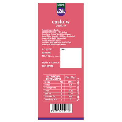 Girnar Chai Nashta - Cashew Cookies