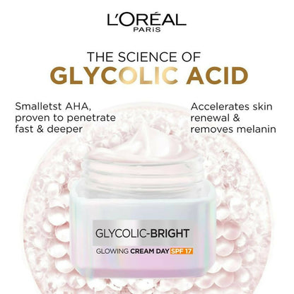L'Oreal Paris Glycolic Bright Day Cream With SPF 17 - Indyancart