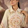 Dhiyona IE Embroidered Shirt Collar Pure Cotton Tunic With Trousers