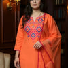 Dhiyona IE Women Geometric Embroidered V-Neck Mirror Work Kurta with Trousers & Dupatta