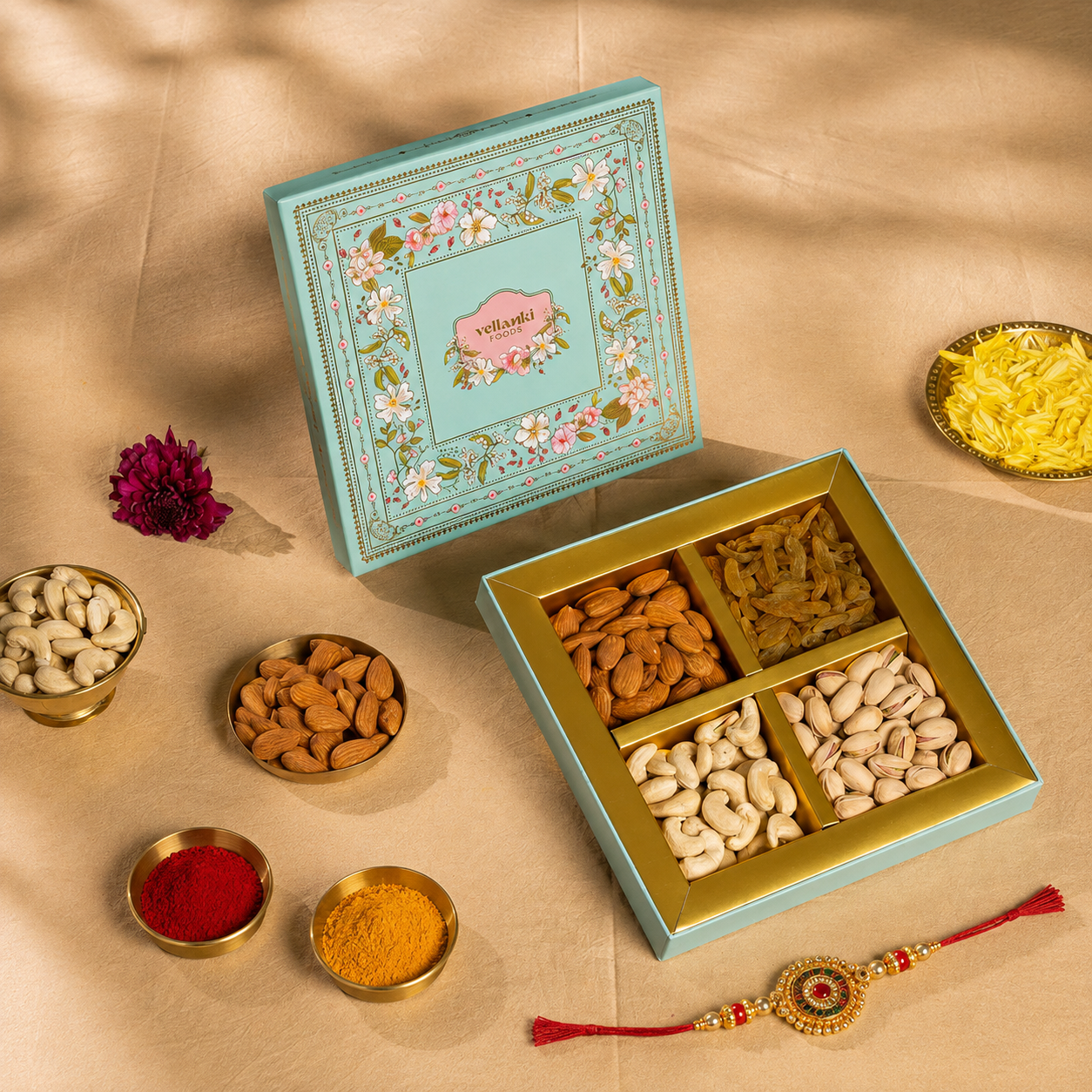 Vellanki Rakhi Special Dryfruit Gift Box