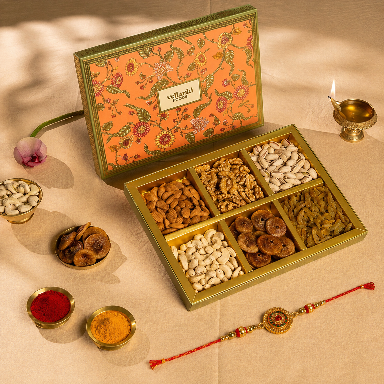 Vellanki Rakhi Special Dryfruit Gift Box