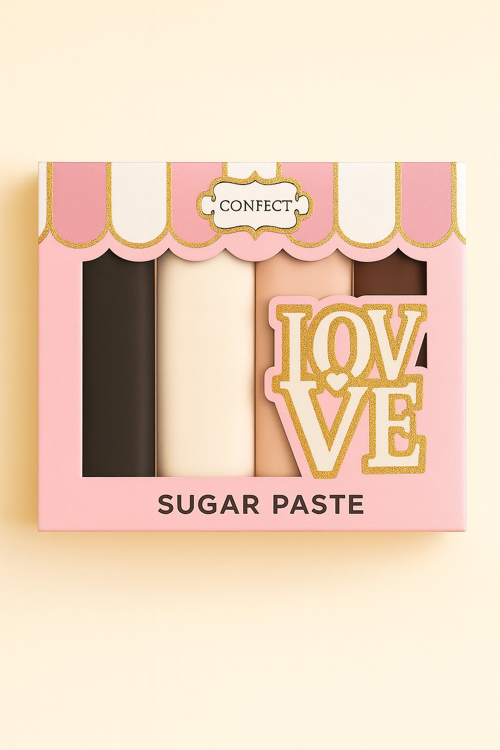 Confect Multipack of Black, White, Skin and Brown Sugarpaste 04