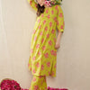 Dhiyona IE Women Floral Printed Pleated Pure Cotton Kurta with Trousers