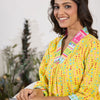 Dhiyona IE V-Neck Printed Pure Cotton A-Line Kurta with Trousers